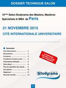 2015 - Paris - Master 2 , Mastères spécialisés et MBA