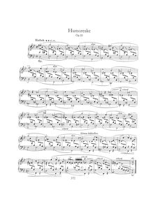 Partition complète, Humoreske, B♭ major, Schumann, Robert