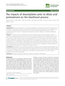 The impacts of deacetylation prior to dilute acid pretreatment on the bioethanol process