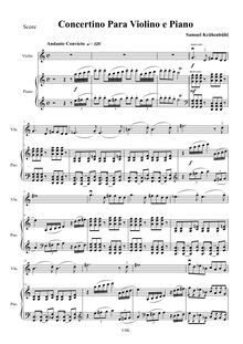 Partition de piano, Concertino No.1, Krähenbühl, Samuel