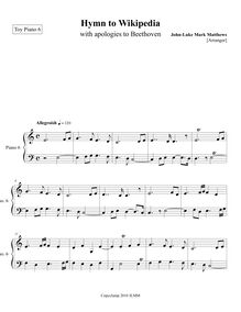 Partition Toy Piano 6, Hymn to Wikipedia, D major, Matthews, John-Luke Mark