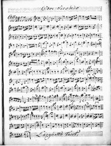 Partition hautbois 2, clavecin Concerto en D, D, Jommelli, Niccolò