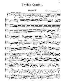 Partition violon 2, corde quatuor No.2, Op.14, Stenhammar, Wilhelm