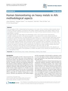 Human biomonitoring on heavy metals in Ath: methodological aspects
