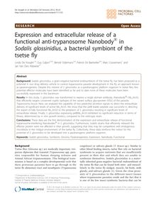 Expression and extracellular release of a functional anti-trypanosome Nanobody®in Sodalis glossinidius, a bacterial symbiont of the tsetse fly