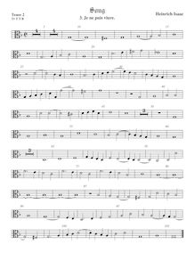 Partition ténor viole de gambe 2, alto clef, Secular travaux, Isaac, Heinrich