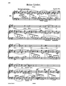 Partition No.4: Meine chansons, 5 chansons, Brahms, Johannes
