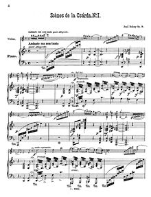 Partition de piano, Scènes de la Csárda, Op.9, Scènes de la Csárda (Nº1) pour Violon avec Accompagnement d Orchestre ou de Piano.