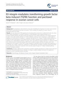 ß3 integrin modulates transforming growth factor beta induced (TGFBI) function and paclitaxel response in ovarian cancer cells