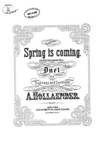 Partition complète, Frühlingsahnung, Spring is Coming, G major, Hollaender, Alexis