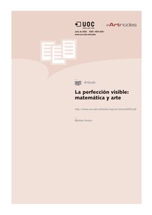 La perfección visible: matemática y arte (Visible perfection: mathematics and art)