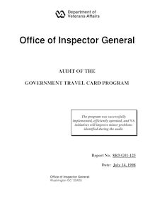 Audit of the Government Travel Card Program, Report No. 8R3-G01-123