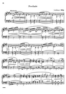 Partition complète, Postlude en A major, A major, Lefébure-Wély, Louis James Alfred