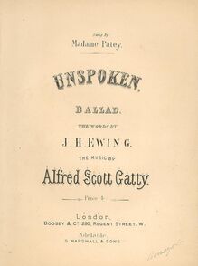 Partition complète, Unspoken, F major, Gatty, Alfred Scott