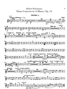Partition trompette 1, 2 (C, D), Concert für das Pianoforte mit Begleitung des Orchesters, Op. 54