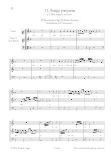 Partition complète, Surge propera à , Doi soprani en Ecco, Cima, Giovanni Paolo