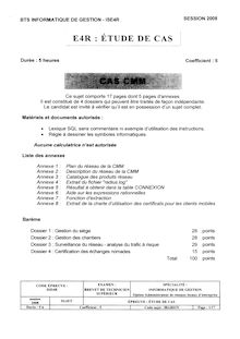 Etude de cas 2008 ARLE Admin. de Réseaux Locaux d Entreprise BTS Informatique de gestion