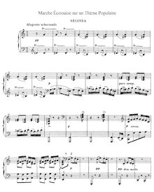 Partition Piano 4 mains (partition complète of both parties), Marche Écossaise sur un Thème Populaire