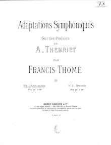 Partition , L Adieu aux bois, Adaptations symphoniques sur les poésies de A. Theuriet