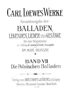Partition Frontmatter (filter), Drei Balladen (aus dem Polnischen des Adam Mizkiewitsch).