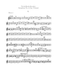 Partition cor 1, 2, 3, 4 (F), Symphony No.2, Antar (Антар), Rimsky-Korsakov, Nikolay