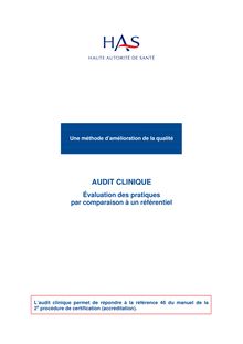 Audit clinique  bases méthodologiques de l EPP - Audit clinique 2004 4pages
