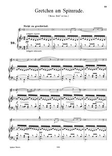 Partition de piano, Gretchen am Spinnrade, D.118 (Op.2)