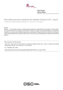 Nouvelles gravures rupestres ďln Habeter (Fezzan S.W., Libye) - article ; n°2 ; vol.68, pg 618-628