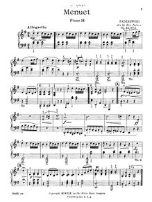 Partition Piano 2, Humoresques de Concert, Op.14, Paderewski, Ignacy Jan