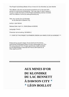 Aux mines d or du Klondike par Léon Boillot