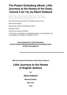 Little Journeys to the Homes of the Great - Volume 05 - Little Journeys to the Homes of English Authors