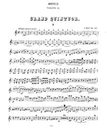 Partition violon 2, Piano quintette, Op.107, Raff, Joachim