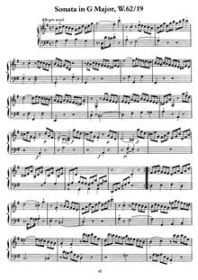 Partition complète, Sonata en G, Wq.62/19, G major, Bach, Carl Philipp Emanuel