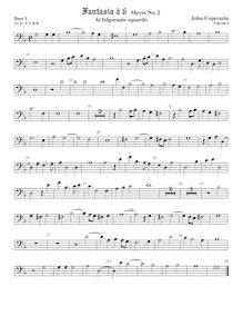 Partition viole de basse 1, basse clef, Fantasia pour 6 violes de gambe, RC 75
