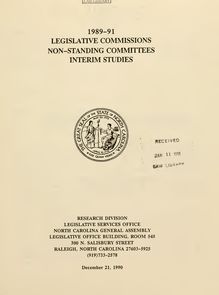 Legislative commissions and non-standing legislative committees and interim studies [serial]