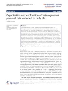 Organization and exploration of heterogeneous personal data collected in daily life