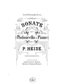 Partition de piano et partition de violoncelle, violoncelle Sonata No.3 par Peter Heise
