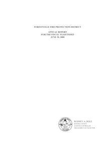Audit Report Forestville Fire Protection District 2008