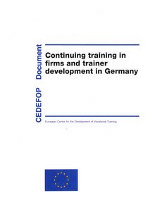 Continuing training in firms and trainer development in Germany
