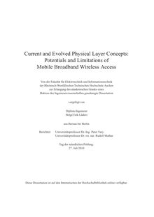 Current and evolved physical layer concepts [Elektronische Ressource] : potentials and limitations of mobile broadband wireless access / vorgelegt von Helge Erik Lüders