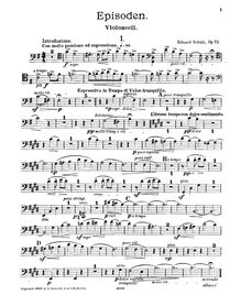 Partition violoncelle, Episoden (Fünf Stimmungsbilder): Trio für Pianoforte, Violine und Violoncelle. Op. 72.