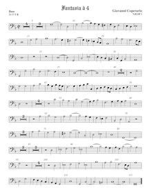 Partition viole de basse, Fantasia pour 4 violes de gambe, Coperario, John par John Coperario