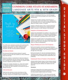 Common Core State Standards: Language Arts 9th And 10Th Grade