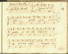 Partition complète, Ingratissima Clori, SF A151, Cantata a voce sola