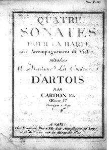 Partition de violon, 4 Sonates pour la Harpe avec Accompagnement de Violon