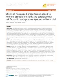 Effects of micronized progesterone added to non-oral estradiol on lipids and cardiovascular risk factors in early postmenopause: a clinical trial