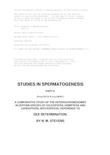 Studies in Spermatogenesis - Part II