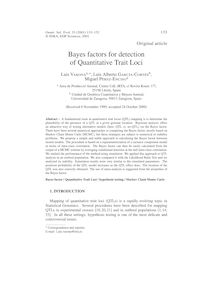 Bayes factors for detection of Quantitative Trait Loci