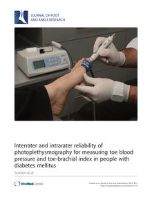Interrater and intrarater reliability of photoplethysmography for measuring toe blood pressure and toe-brachial index in people with diabetes mellitus
