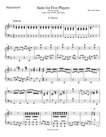 Partition clavecin , partie,  pour Five musiciens, Dunn, Bart